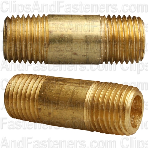 Brass Long Nipple 1-1/2 Length 1/4 Thread