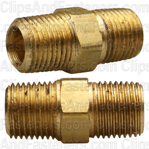 Brass Hex Nipple 1/8 Thread A 1/8 Thread B