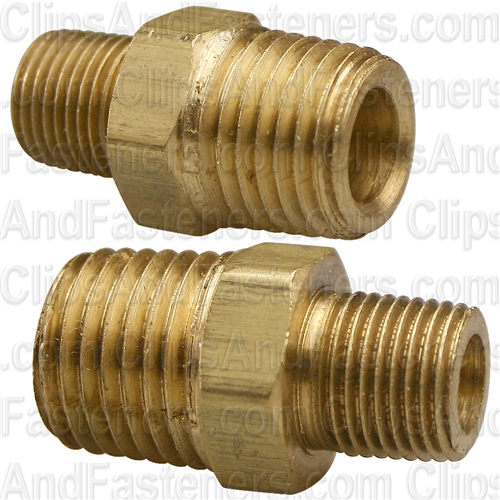 Brass Hex Nipple 1/4 Thread A 1/8 Thread B