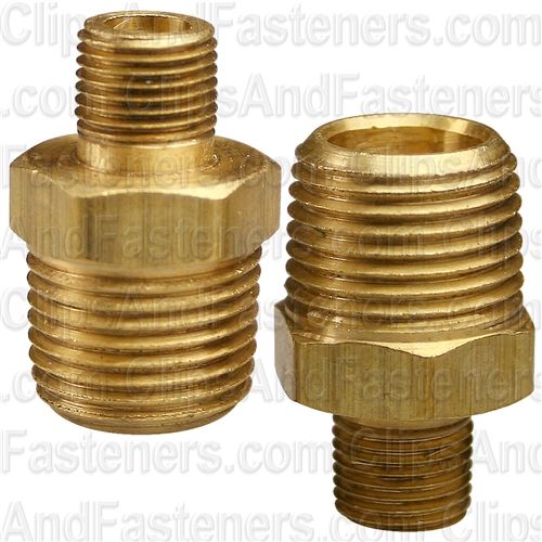 Brass Hex Nipple 3/8 Thread A 1/8 Thread B