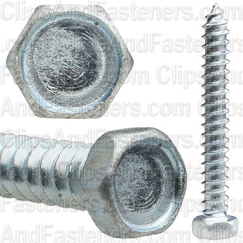 #8 X 1-1/4" Indented Hex Head Tapping Screws Zinc