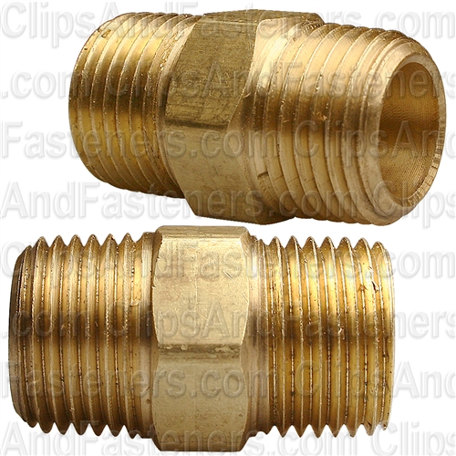 Brass Hex Nipple 1/2 Thread A 1/2 Thread B