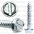 #8 X 1" Slotted Hex Head Tapping Screws Zinc