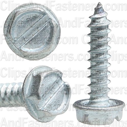 6 X 5/8 Slotted Hex Washer Head Tap Screw Zinc