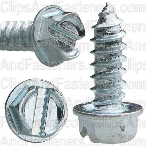 12 X 5/8 Slotted Hex Washer Head Tap Screw Zinc