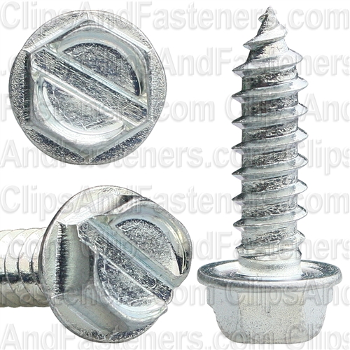 12 X 3/4 Slotted Hex Washer Head Tap Screw Zinc