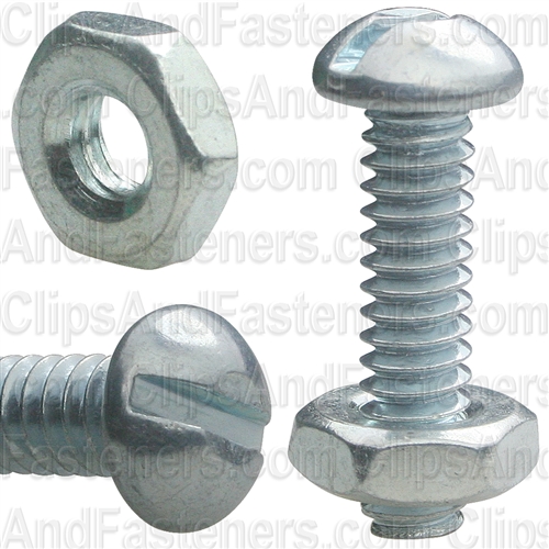 Round Hd Stove Bolt W/Hex Nut 3/16 X 3/4