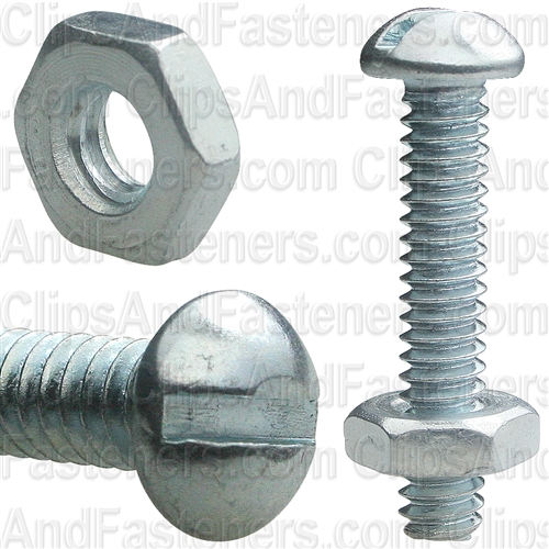 Round Hd Stove Bolt W/Hex Nut 3/16 X 1