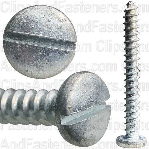 #14 X 2-1/4" Zinc Slotted Pan Head Tapping Screws