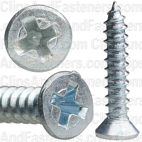 #4 X 5/8" Phillips Flat Head Tapping Screw Zinc