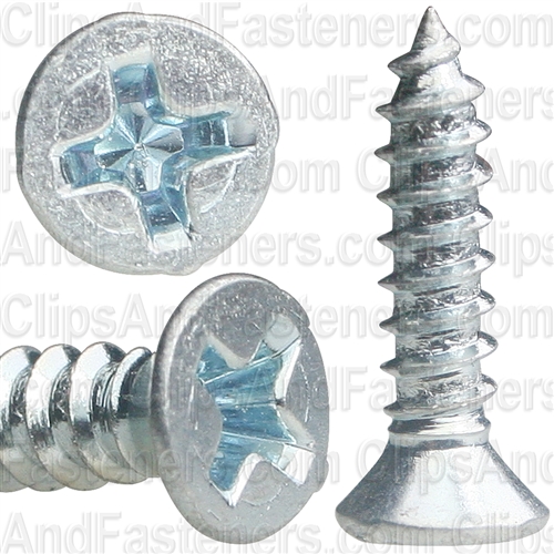 #6 X 5/8" Phillips Flat Head Tapping Screw Zinc