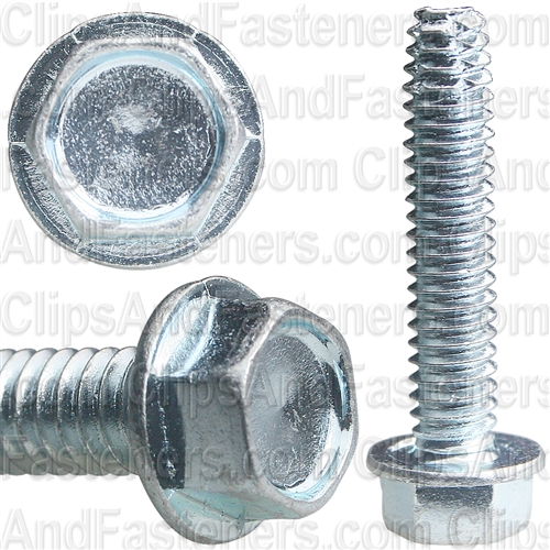 1/4-20 X 1-1/4 Hex Washer Head Thread Cutting Screws Zinc