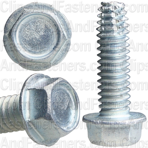 12-24 X 3/4 Hex Washer Head Thread Cutting Screws Zinc