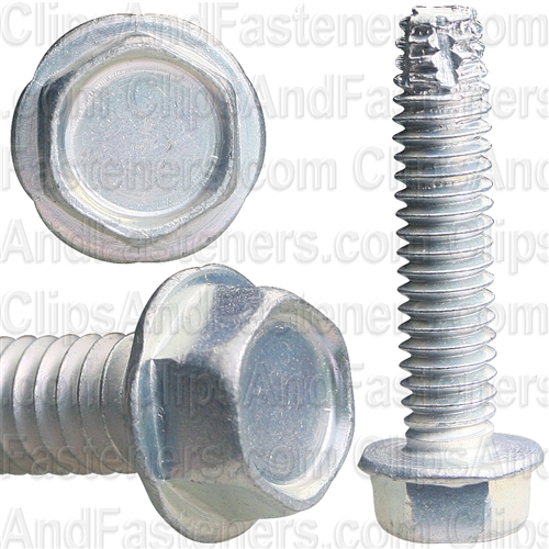 12-24 X 1 Hex Washer Head Thread Cutting Screws Zinc