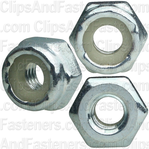 10-32 SAE Nylon Insert Lock Nuts Grade 2 Zinc