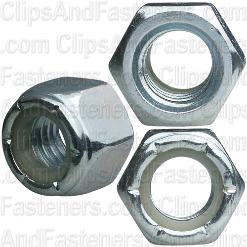 3/8"-16 USS Nylon Insert Lock Nuts Grade 2 Zinc