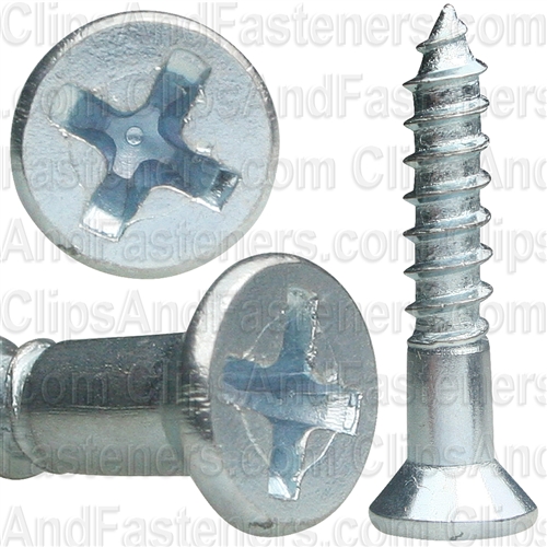 8 X 1 Phil Flat Hd Wood Screw Zinc