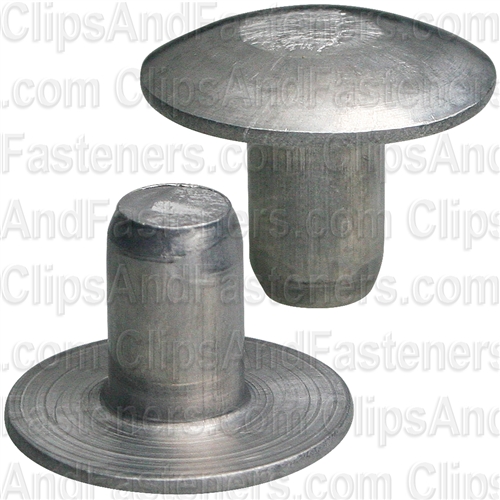 1/4 Brazier Head Solid Aluminum Rivet 3/8 Length (1000)