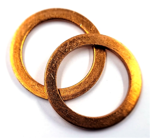 Copper Washer 19mm I.D. 26mm O.D. 2.0mm Thick