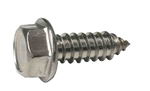 #14 X 3/4 Hex Washer Head License Plate Screw 18-8 Stainless