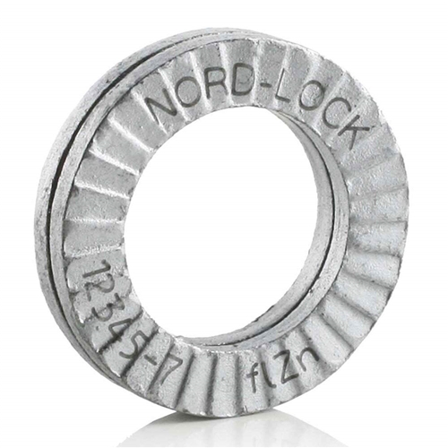 Wedge locking washer Carbon Stl Zinc flake coated through hardened 3/8" 20 glued pairs/pack