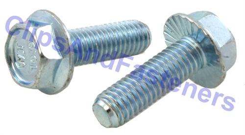 M 6 - 1.0 x 10mm Serrated Hex Flange Bolts, Class 10.9 Zinc.