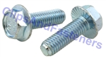 M 8 - 1.25 x 12mm Serrated Hex Flange Bolts, Class 10.9 Zinc.