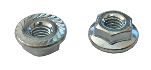 M 6 - 1.0 JIS Hex Flange Nut, Class 8 with Serrations, Zinc