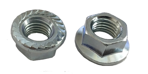 25 M10 - 1.25 JIS Hexagon Flange Nut with Serrations - Small Hex Class 8 Zinc. JIS B 1190