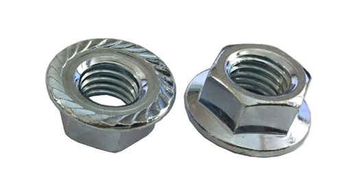 10 M12 - 1.75 Hexagon Flange Nut with Serrations Class 8 Zinc. DIN 6923 / ISO 4161