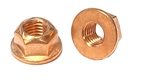 M8-1.25 Flange Exhaust Lock Nut Copper Plated 13mm Hex