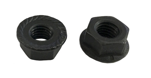 25 M 8 - 1.25 Hex Flange Nut, Class 8 with Serrations, Black Oxide.  DIN 6923 / ISO 4161