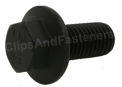 (1) M14-2.0 x 30mm Hex Head Flange Bolt Non Serrated Class 10.9 Plain DIN 6921