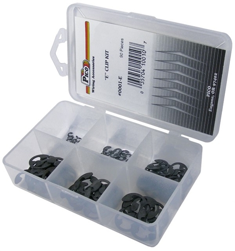 90 Piece E Clip Assortment in Plastic Kit