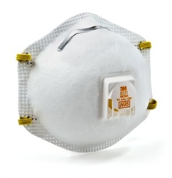 3M N95 Disposable Respirator, Exhalation Valve, 8511