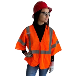 Cordova Class 3 Safety Vest, Orange, Zipper V3000