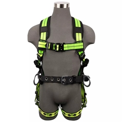 SafeWaze Belted Construction Harness, 3 D-Rings FS-FLEX360