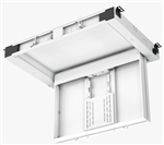 Motorized Outdoor Marine Hinged Ceiling TV Bracket fits 75 inch displays 100 degree swing weatherproof sealed unit