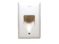 1-Gang Recessed Low Voltage Cable Wall Plate - Choice of 4 colors