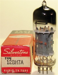 Sylvania 12BH7A - Single Tube MINT NOS NIB 1960s Square Getter Silvertone Label - USA