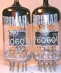 Matched Pairs, Like New BRIMAR T-Series 6060, Premium 12AT7 Black Plates Tubes.