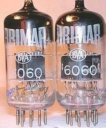 Single Tubes, Like New BRIMAR T-Series 6060, Premium 12AT7 Black Plates Tubes. BVA Logo, Made in England.