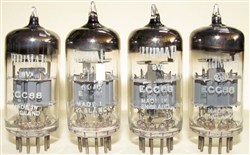 Like New, Early 1960s Brimar AKA Ediswan ECC88 6DJ8 tubes with Thorn-AEI (Brimar), Rochester Plant Date Etched Date Codes. BVA Logo. Made in England. Awesome British ECC88 tube. Tested and closely matched on Top of the Line Calibrated Hickok 580 Lab Grad