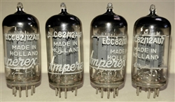 MINT NOS 1957-58 Amperex/Philips ECC82 Long Plate tubes with D-Foil Getter. Heerlen Holland Production Date Code k63 revision and 47L or 48A. However, all of these test below reject range on a tube tester. That does not mean the tubes are dead.