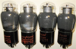 Brand Spanking NEW, 1950s WESTINGHOUSE RADIOTRON CANADA 6V6G ST Coke Bottle smoke glass tubes. From Italian Military Stock. Very desirable tube for both Guitar and Audio applications.