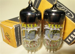 Brand New, MINT NOS NIB Early 1960s Production Funkwerk RFT ECC82 12AU7 Tubes with Thin Dual Getter Support with Tesla Label. Made in E. Germany.