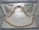 Freshwater Cultured Pearl Necklace Grade AAA 8.5mm to 9.5mm PINK - 17.5 inch