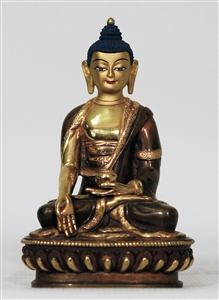 Statue Ratnasambhava, 06 inches, Partially Gold Plated