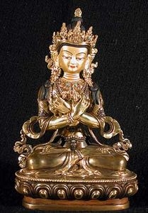 Statue Vajardhara, Dorje Chang, 08 inch, Partially Gold Plated