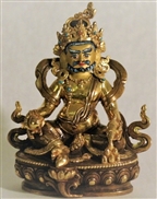 Statue Dzambhala, 05 inch, Partially Gold Plated